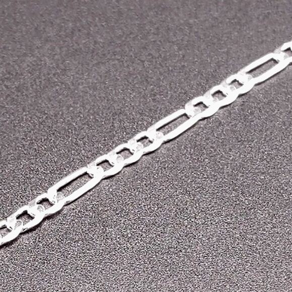 925 Sterling Silver 4mm Figaro Bracelet Mens Womens Christmas Birthday Gift NEW! - Picture 1 of 5